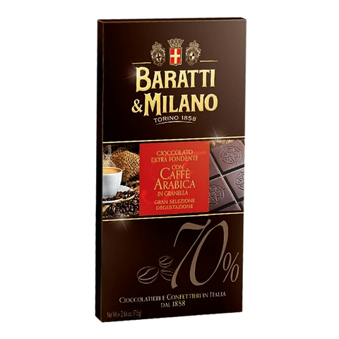 BARATTI Extra Dark Arabica Coffee Bar 75g